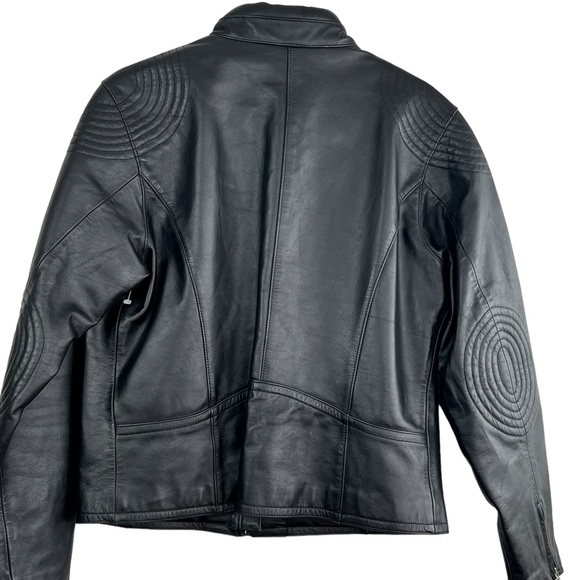 Danier Authentic Black Zip Up Genuine Leather Moto Biker Jacket Women - Picture 3 of 16